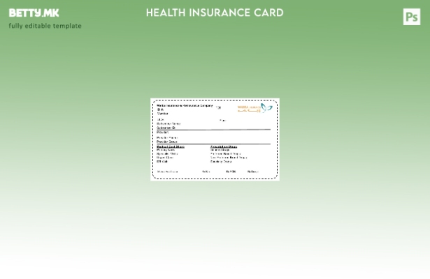 Модерен стил шаблон за картичка за здравствено осигурување на Кувајт